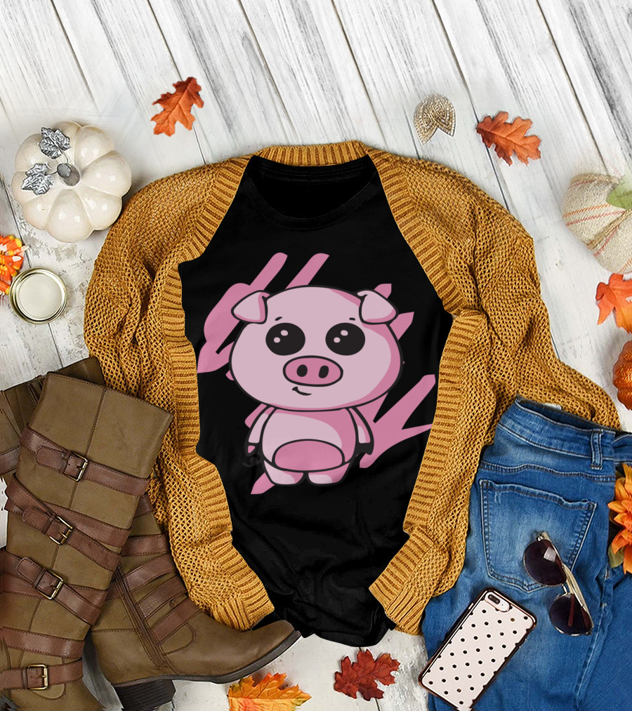 Squiggles Baby Piglet Pink Cartoon Character T-Shirt