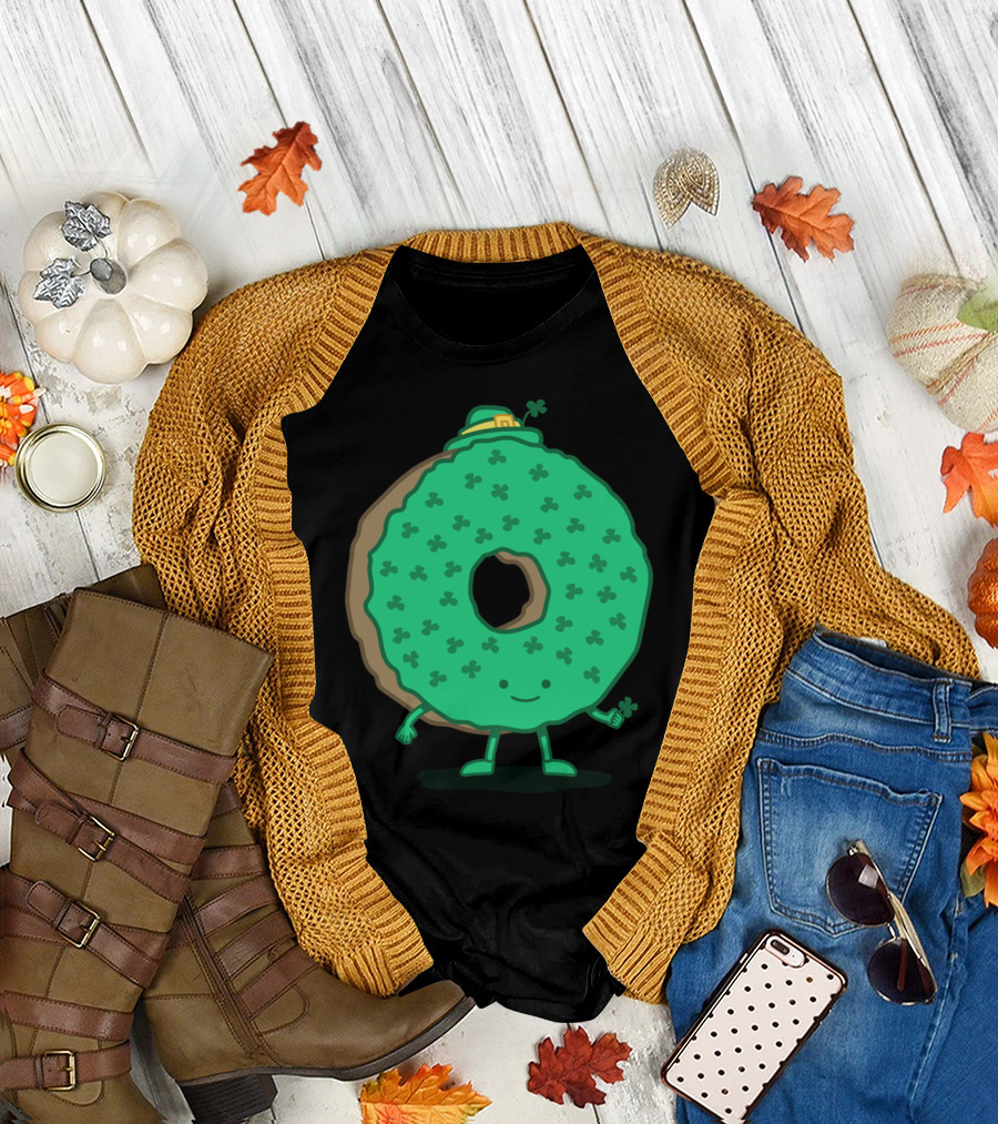 St Patricks Day Donut Shamrock Leprechaun Hat Fun T-Shirt