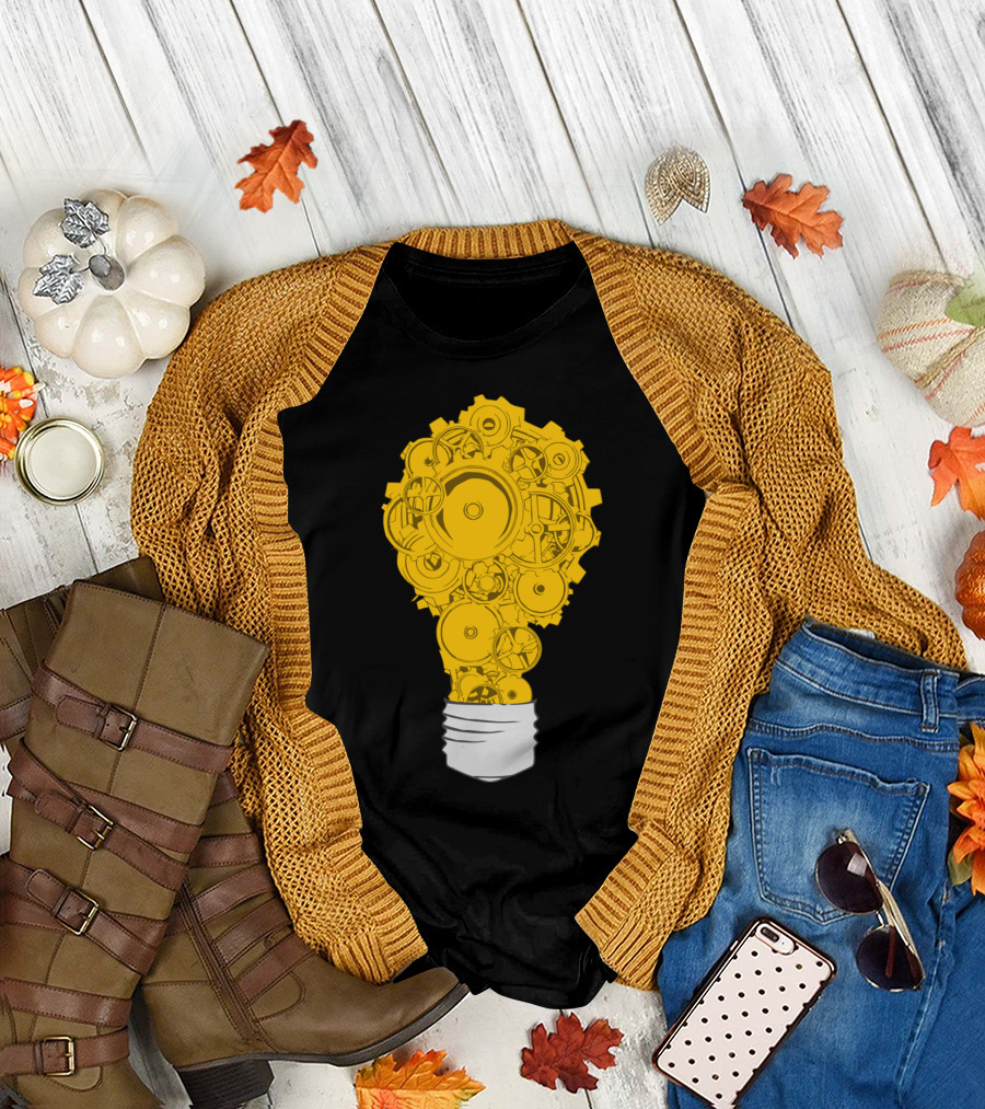 Mech Bulb Steampunk Gear Lightbulb T-Shirt