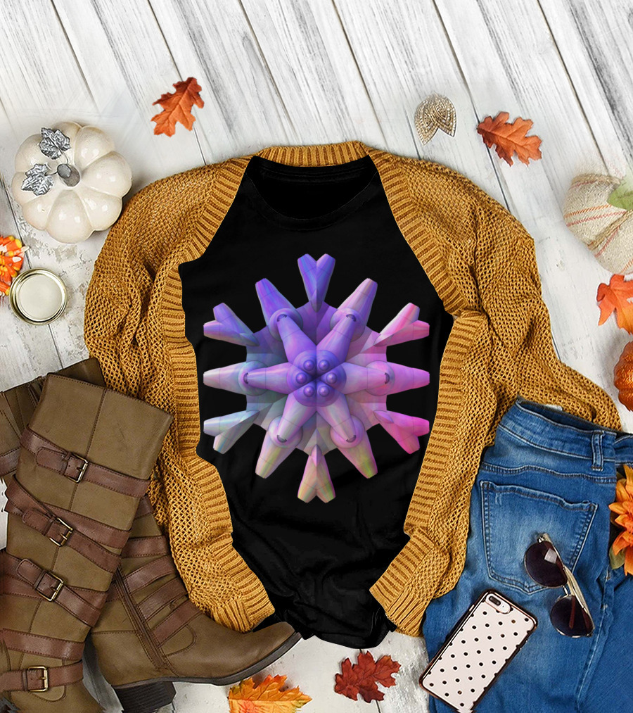 Pastel Star 3D Geometric Kaleidoscope T-Shirt