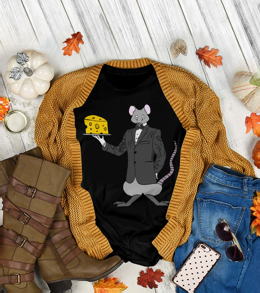 Fancy Mouse Tuxedo Cheese Serve T-Shirt