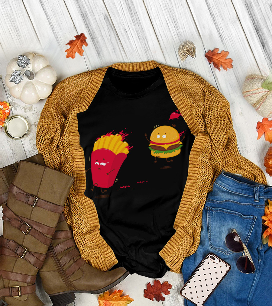 Fast Food Story Burger and Fries Chase T-Shirt