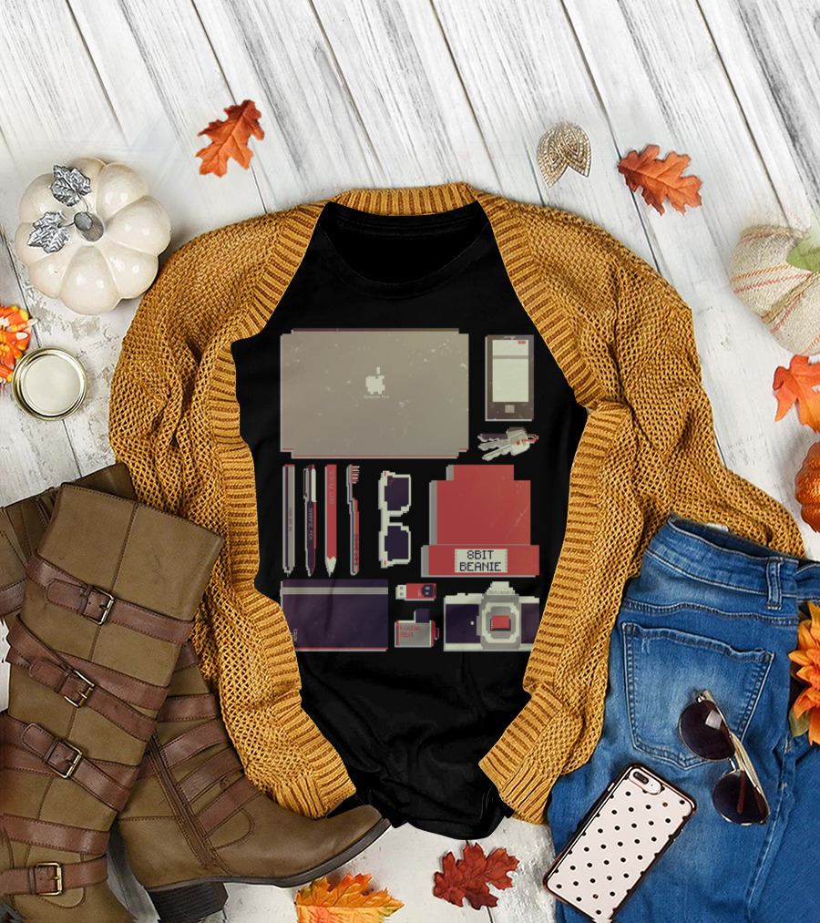 8Bit Beanie with Kodak and Apple Pixel Art Accessories T-Shirt