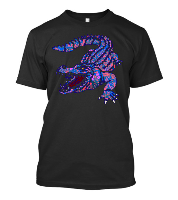Indie Crocodile Alligator Psychedelic Tribal T-Shirt