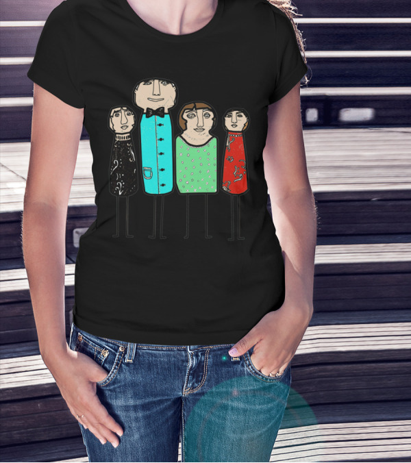 The Jones Family Portrait In Stylized Colorful Outfits T-Shirt