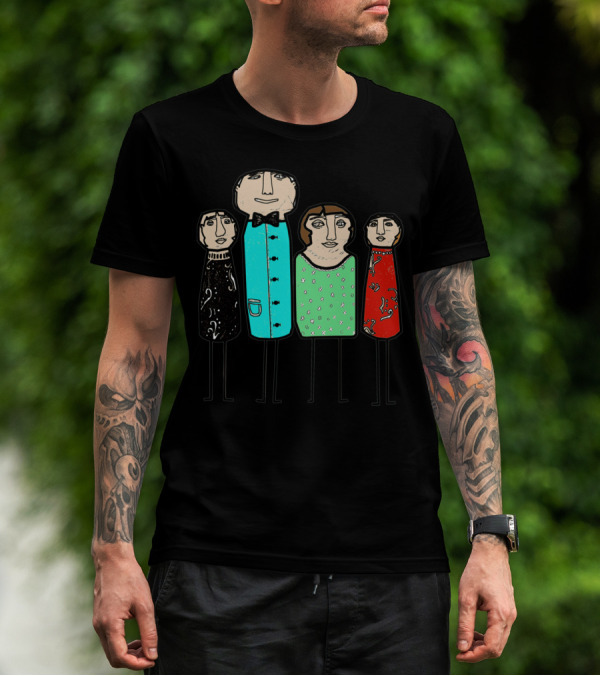 The Jones Family Portrait In Stylized Colorful Outfits T-Shirt