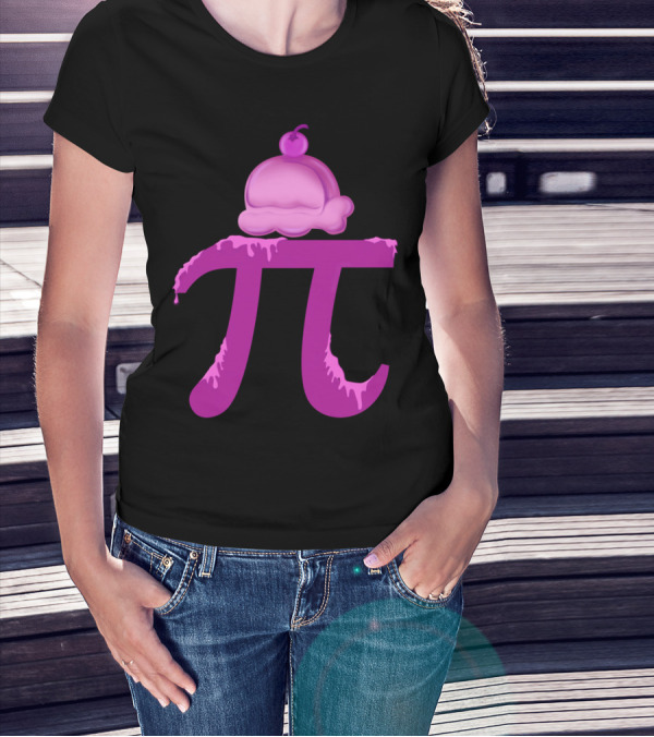 Pi Symbol Ice Cream Dessert Combination T-Shirt