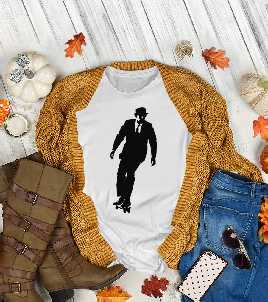 Casual Friday Silhouette in Suit on Skateboard T-Shirt