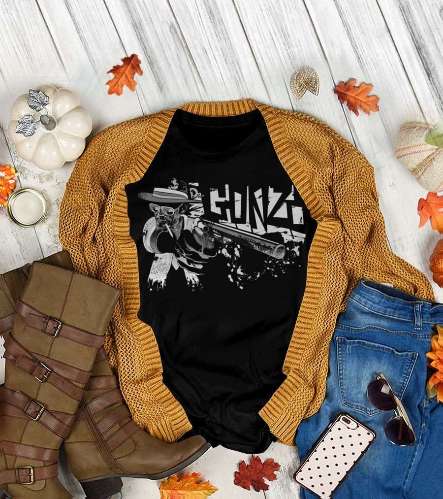 Dr. Gonzo Hunter S. Thompson Inspired Art with Gonzo Gun T-Shirt
