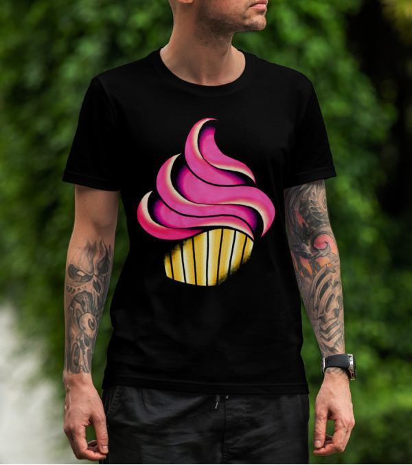 Pink And Gold Cupcake Swirl T-Shirt
