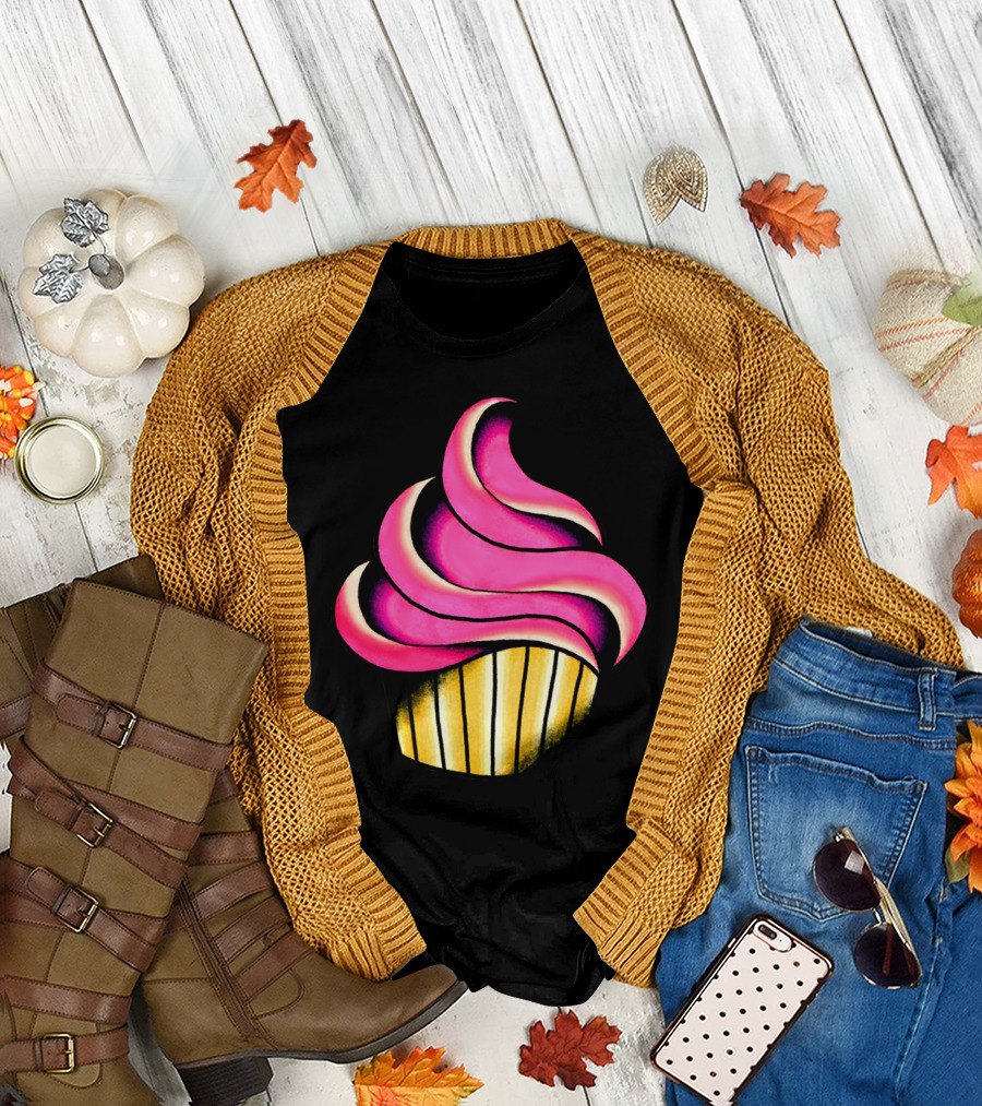 Pink and Gold Cupcake Swirl T-Shirt
