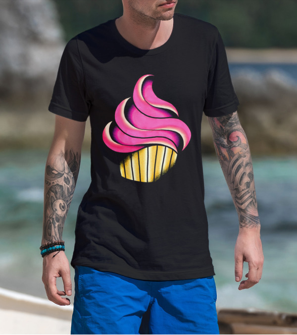 Pink And Gold Cupcake Swirl T-Shirt