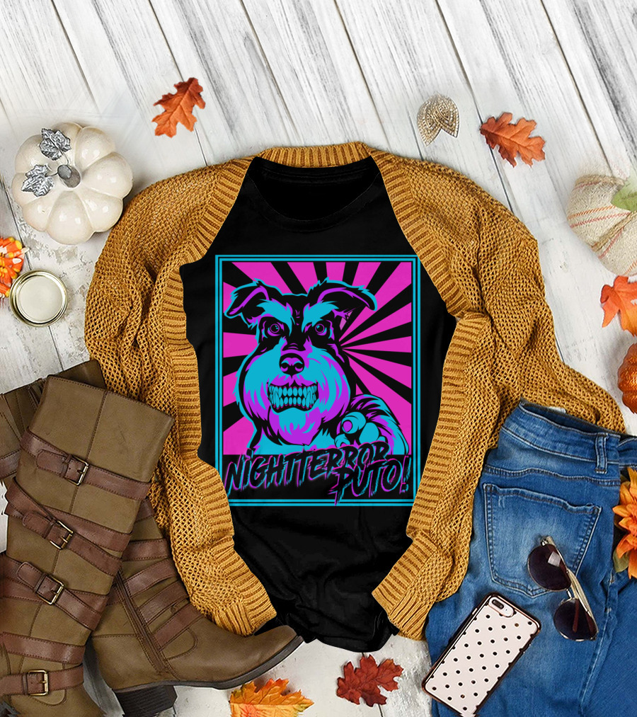 NIGHTERROR PUTO Inigo Purple Neon Dog T-Shirt