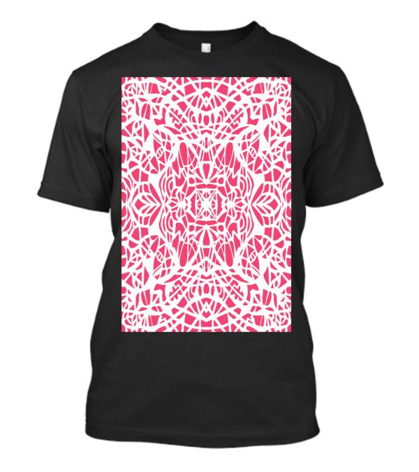 Pink Web Abstract Symmetrical T-Shirt