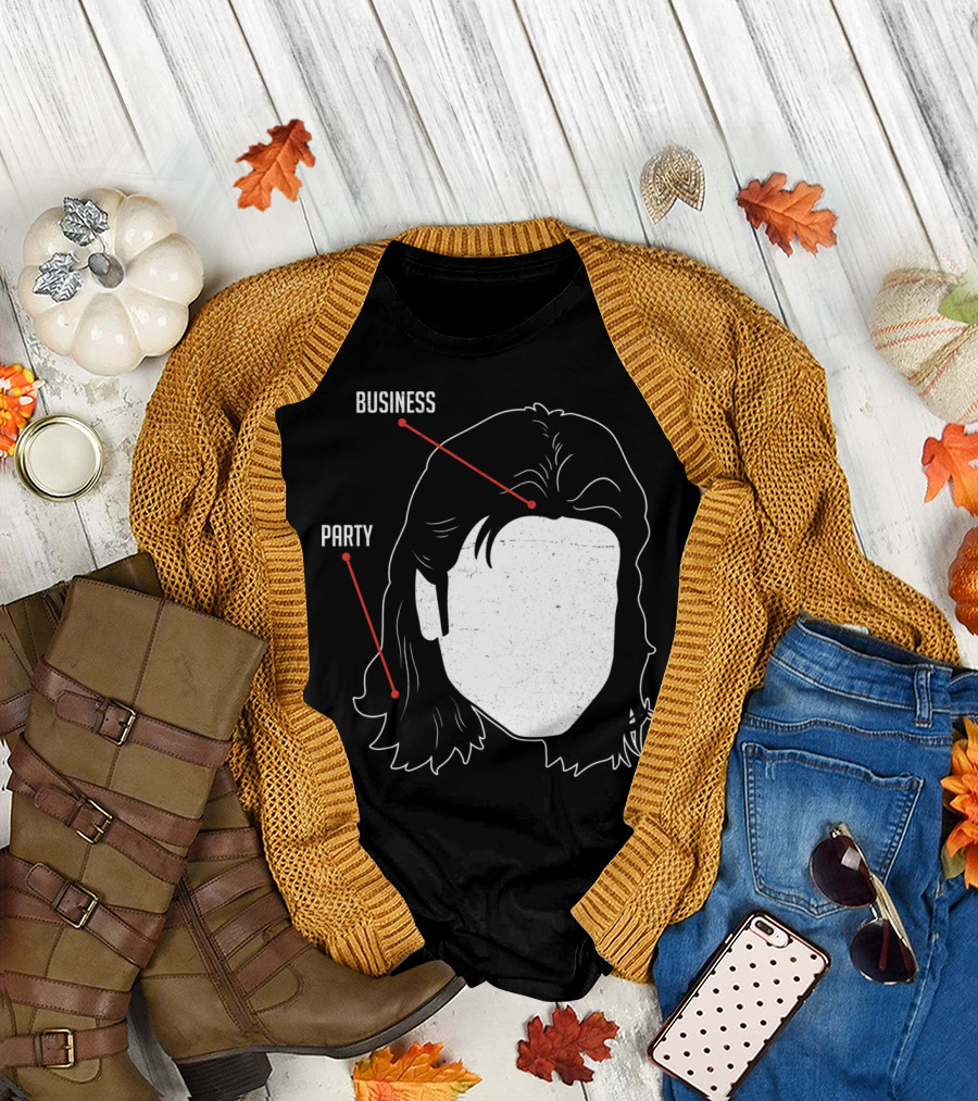Business in the Front, Party in the Back Mullet Diagram T-Shirt