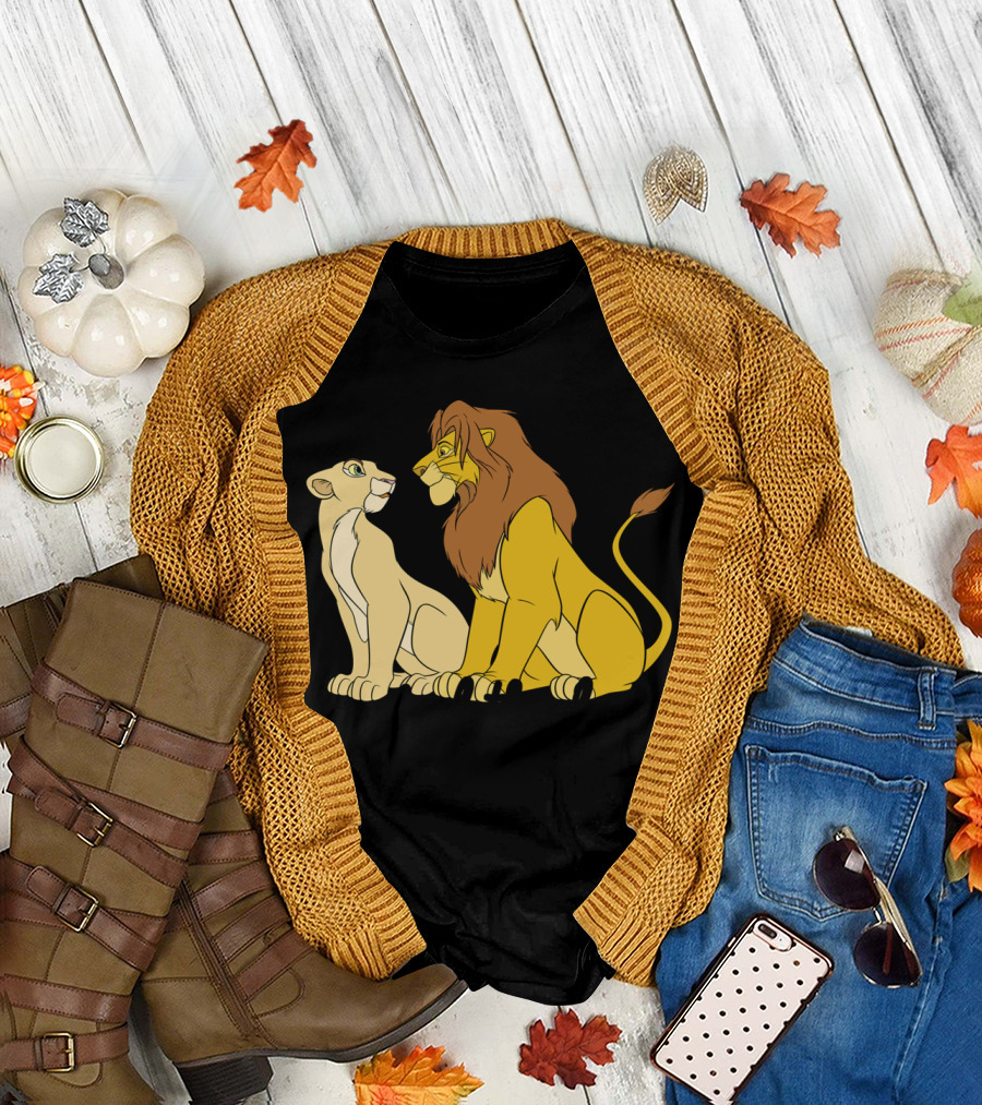 Feel the Love Simba and Nala Lion King Romance T-Shirt
