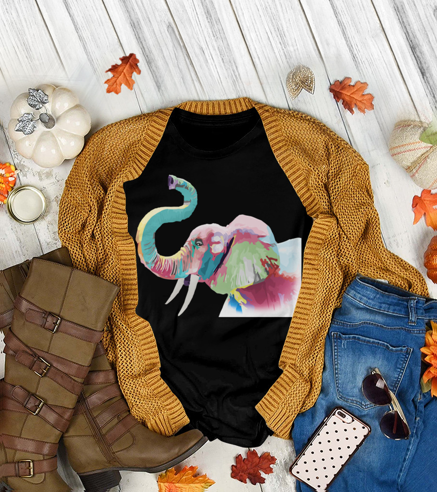 Cool Awesome Trendy Colorful Vibrant Elephant T-Shirt