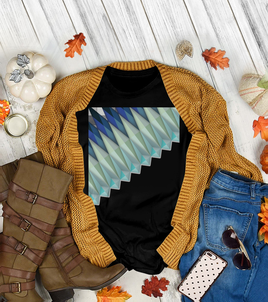 Cool Geometric Layered Chevron T-Shirt