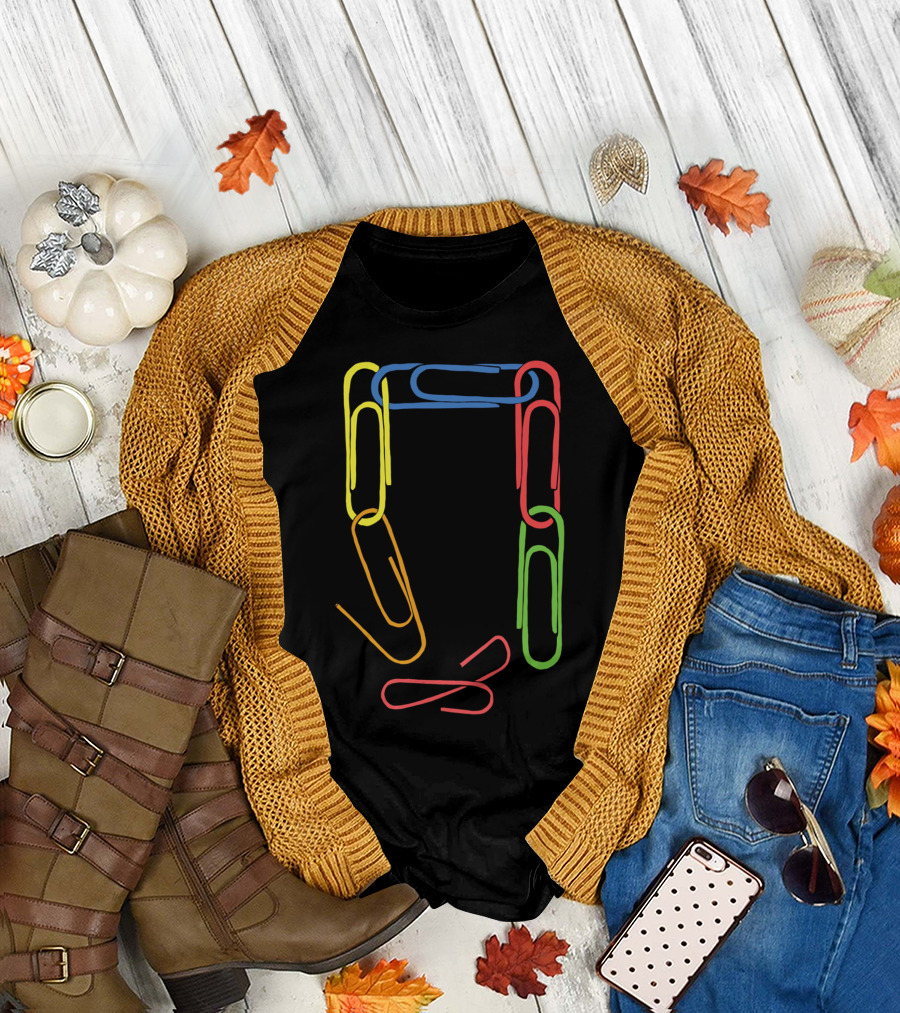 The Missing Link Paperclips Chain Puzzle Multicolor T-Shirt