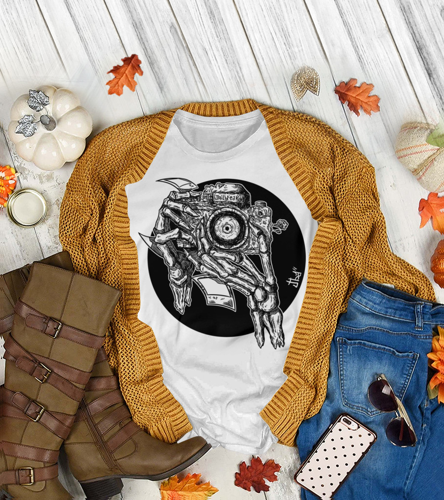 Dead Hands Unlived Photography Skeleton Camera T-Shirt