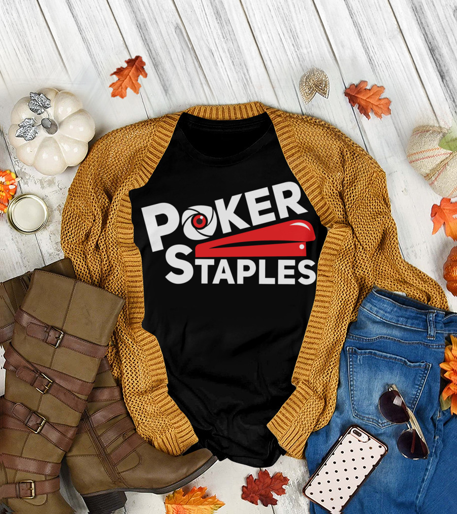 PokerStaples Eye and Red Stapler T-Shirt