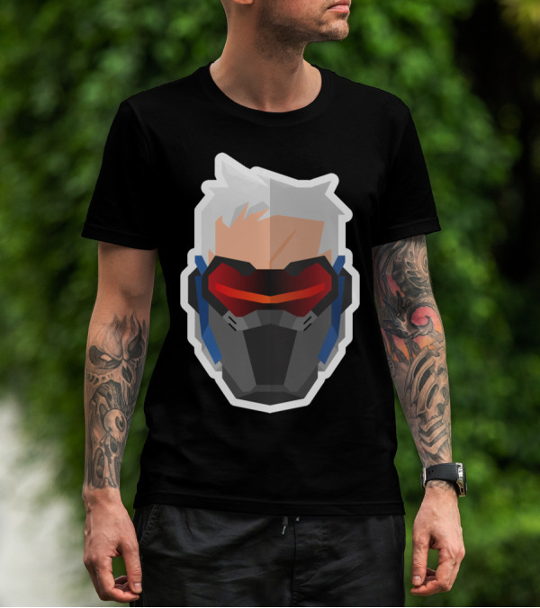 Cyborg Soldier 76 Future Mask Icon Overwatch Hero T-Shirt
