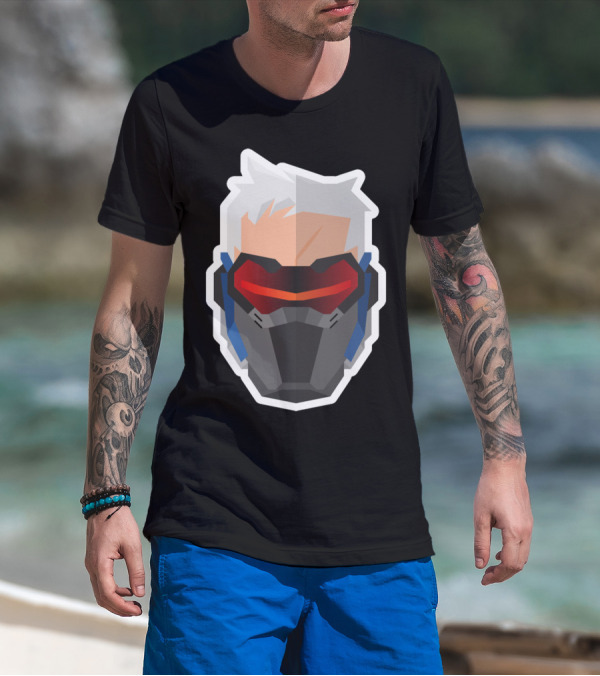 Cyborg Soldier 76 Future Mask Icon Overwatch Hero T-Shirt