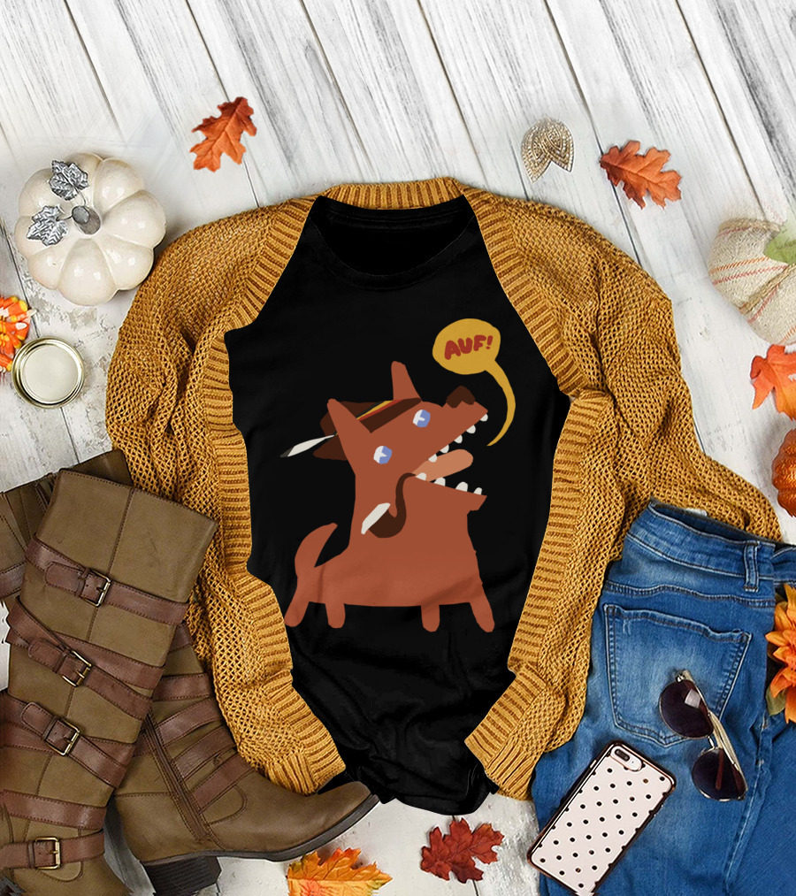 Auf Dog with Hat and Speech Bubble T-Shirt