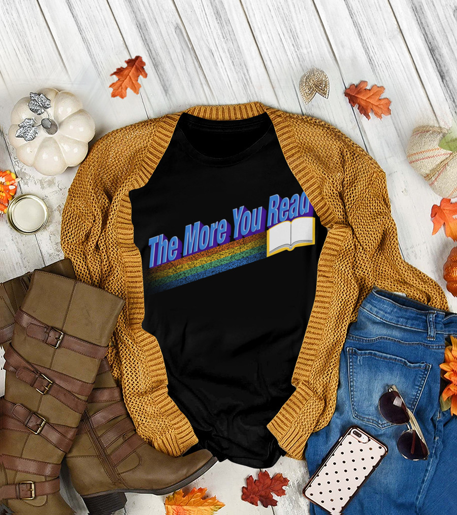 The More You Read Rainbow Open Book T-Shirt