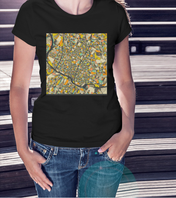 AUSTIN MAP CITY STREET NETWORK T-Shirt