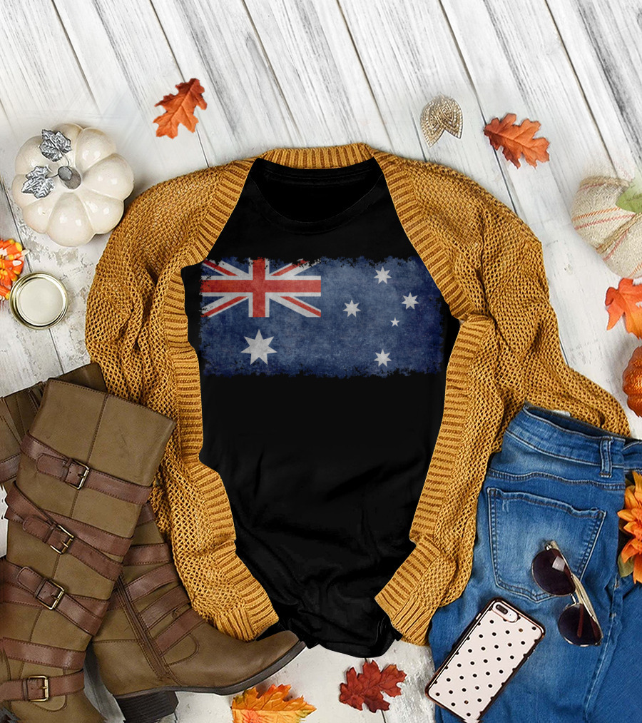 Australian Flag Distressed Look T-Shirt