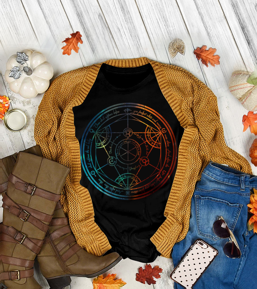 Space Nebula Human Transmutation Circle Alchemy T-Shirt