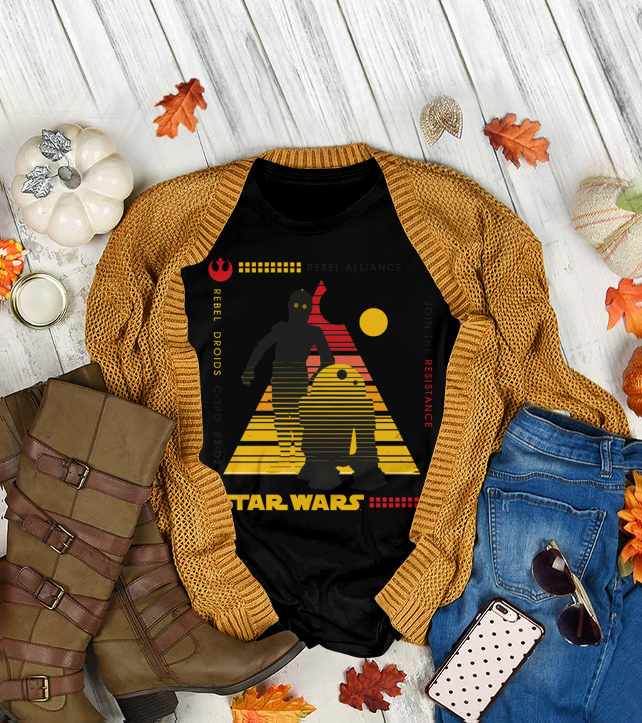 Star Wars Rebel Alliance C-3PO R2-D2 Join The Resistance T-Shirt