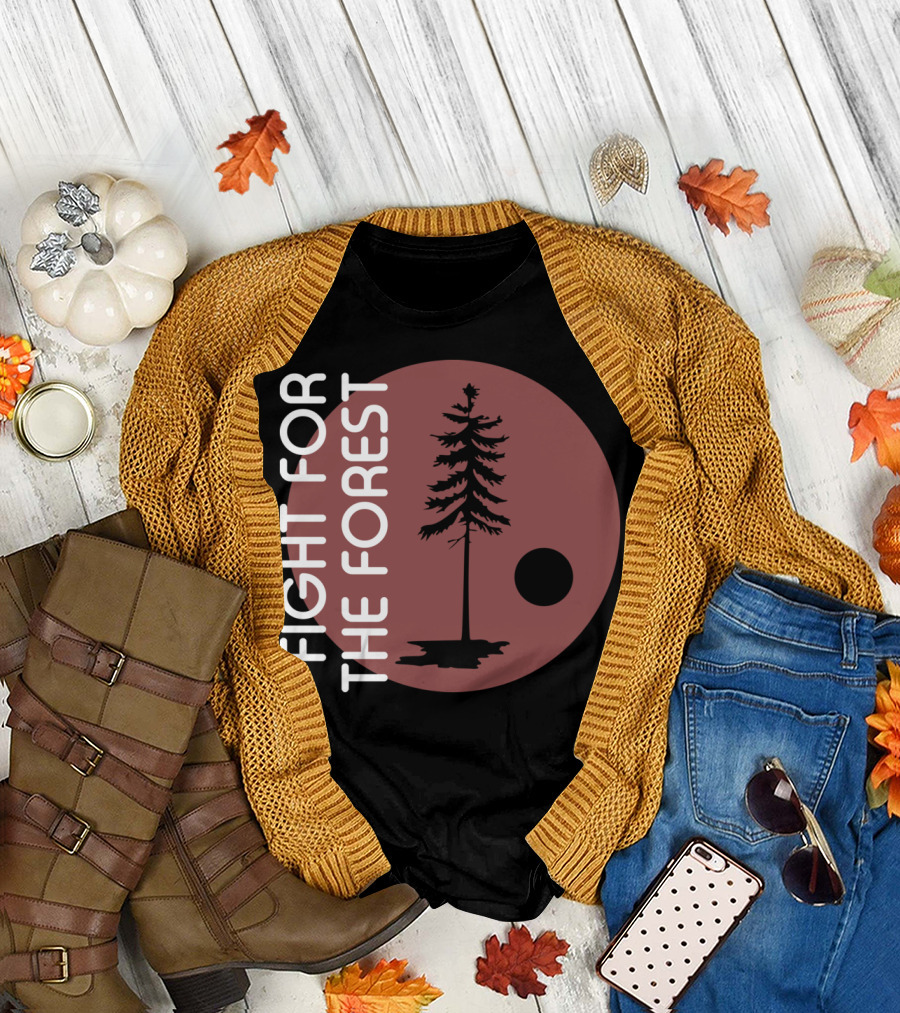 Fight For The Forest Tree Silhouette in Circle T-Shirt