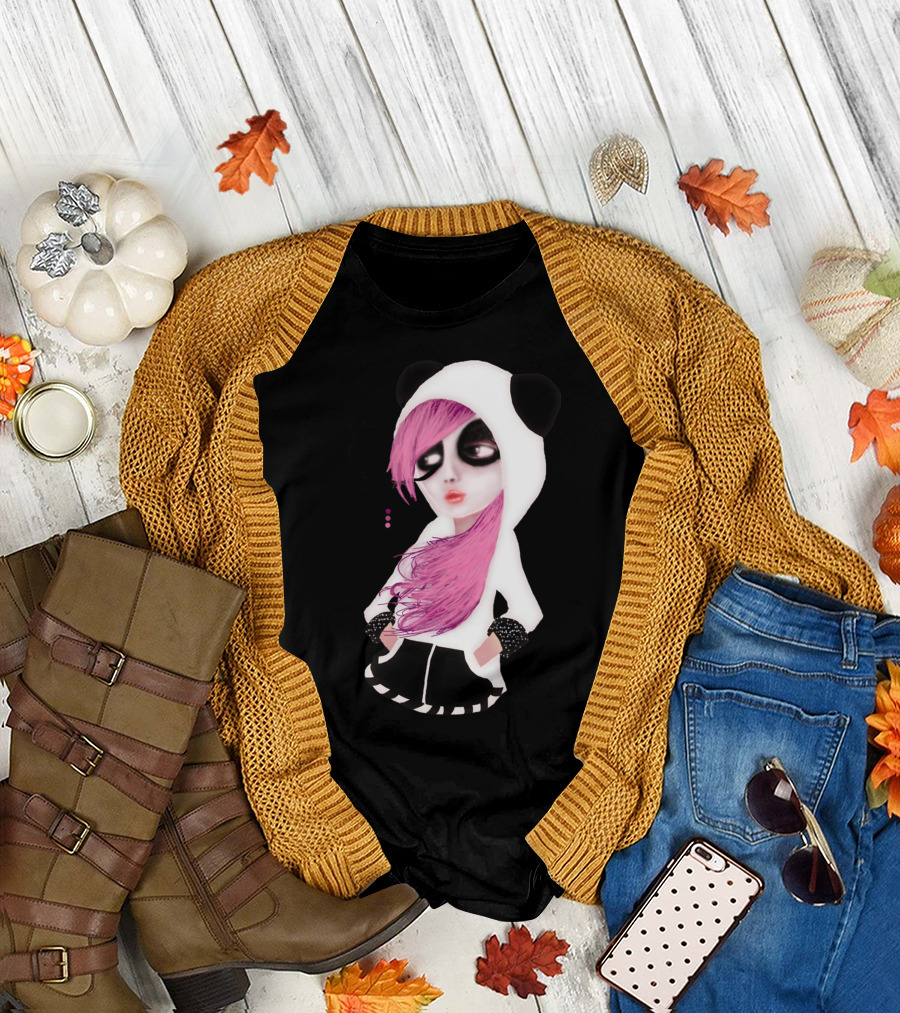 The Physical Feeling Caused By Something Pink-Haired Panda Hoodie Character T-Shirt