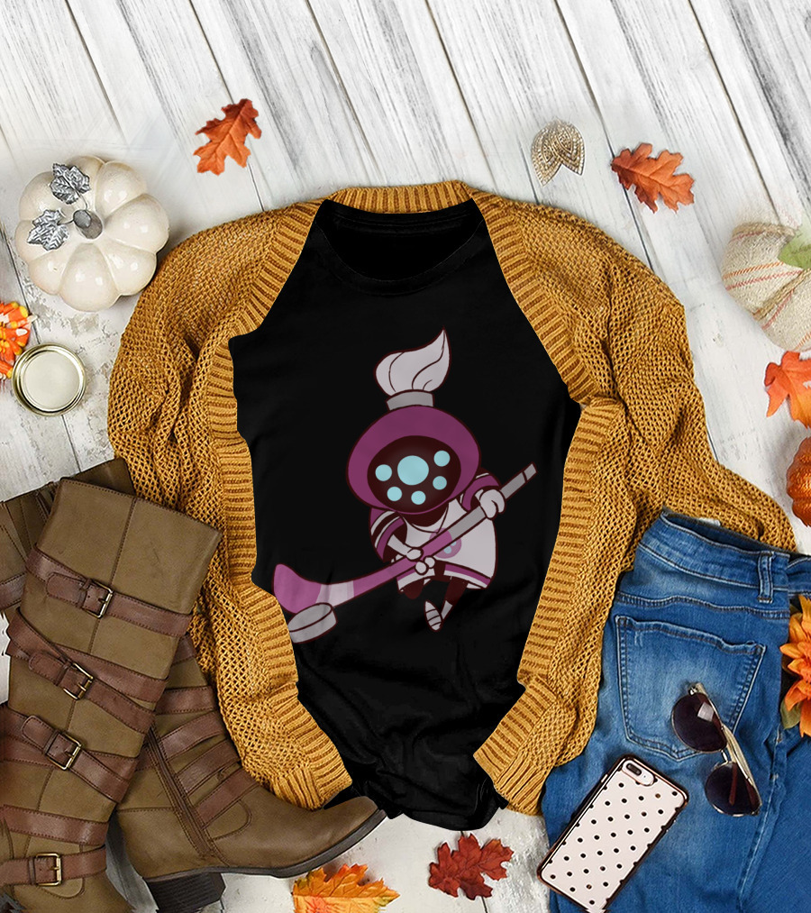 Mighty Jax Faded Hockey Masked Character with Hockey Stick T-Shirt