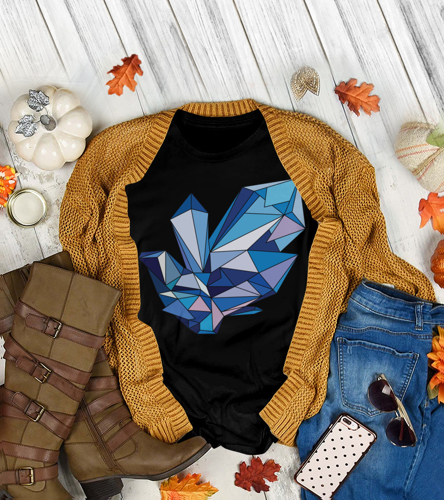 Polygonal Diamond Blue Crystal T-Shirt