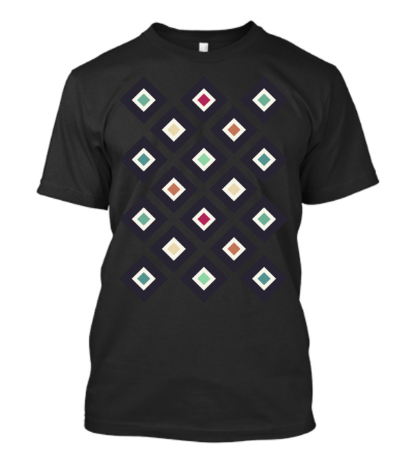 Modern Trendy Geometric Pattern In Fresh Colored Squares T-Shirt