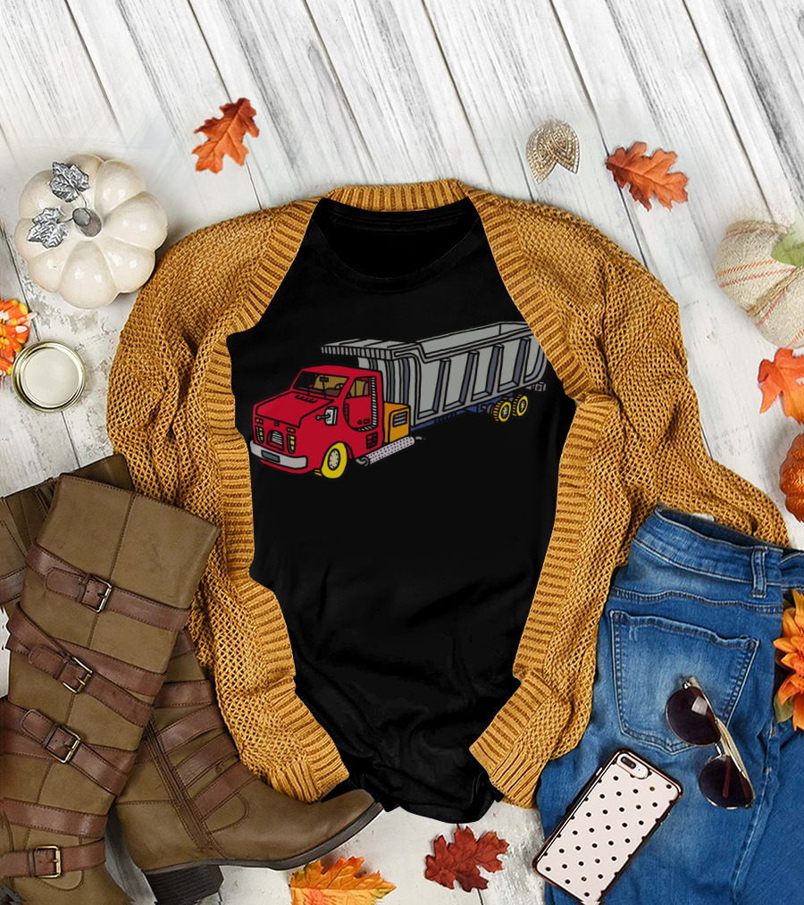 Red and Grey Dump Truck T-Shirt