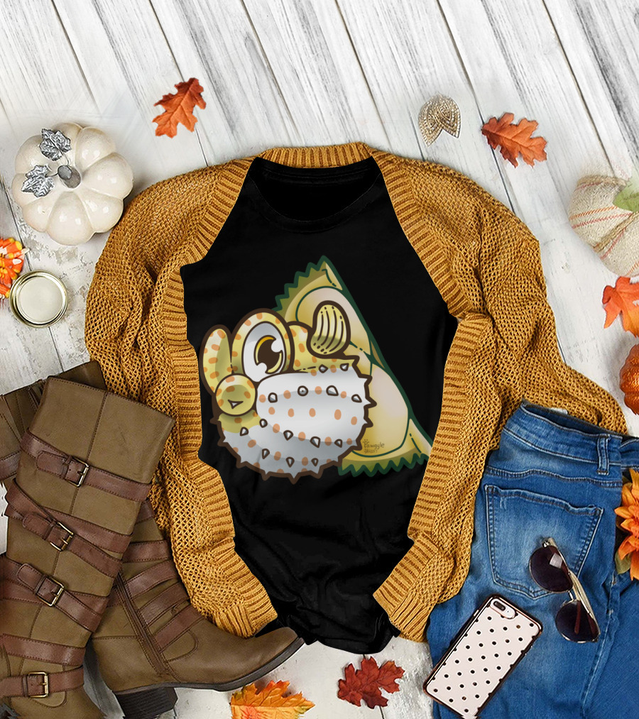 Durian Pufferfish Cartoon Style Fusion T-Shirt