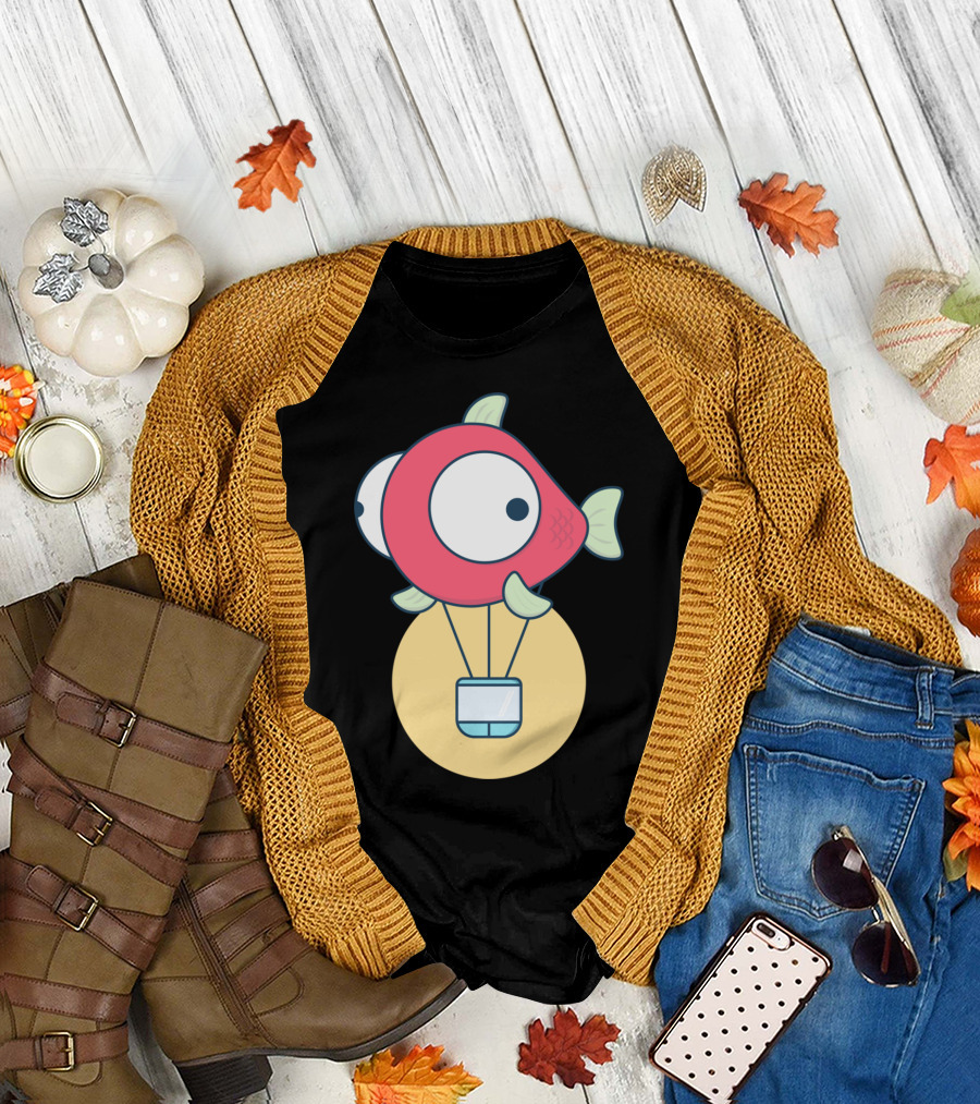 Fish Balloon Cartoon Hot Air Balloon Fish T-Shirt