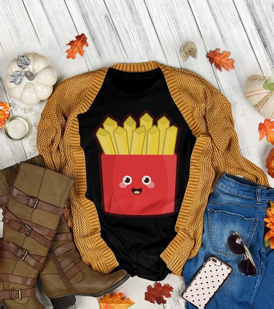Kawaii Happy French Fries Box T-Shirt