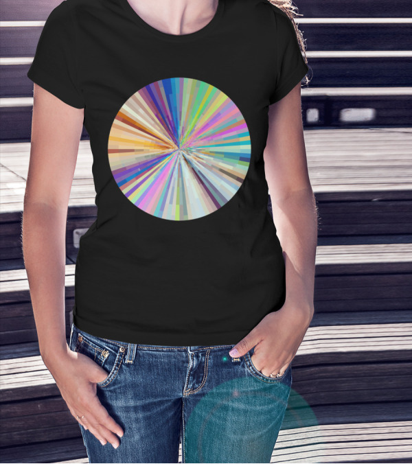Spin Around A Hundred Times Abstract Rainbow Burst T-Shirt