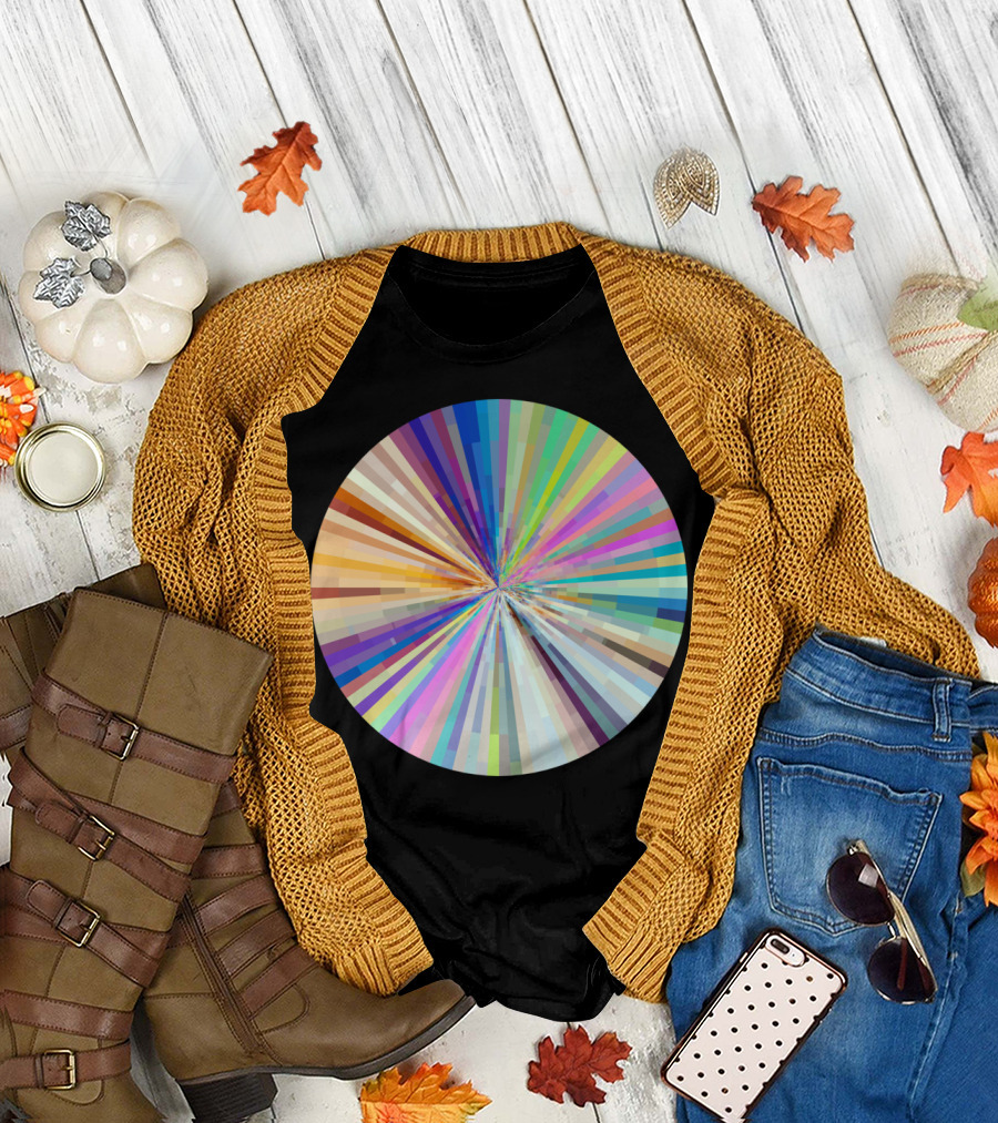 Spin Around A Hundred Times Abstract Rainbow Burst T-Shirt