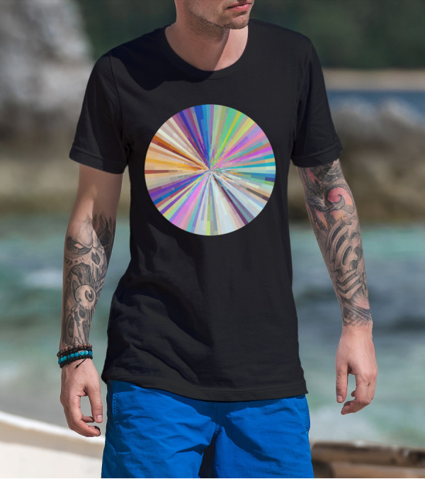 Spin Around A Hundred Times Abstract Rainbow Burst T-Shirt