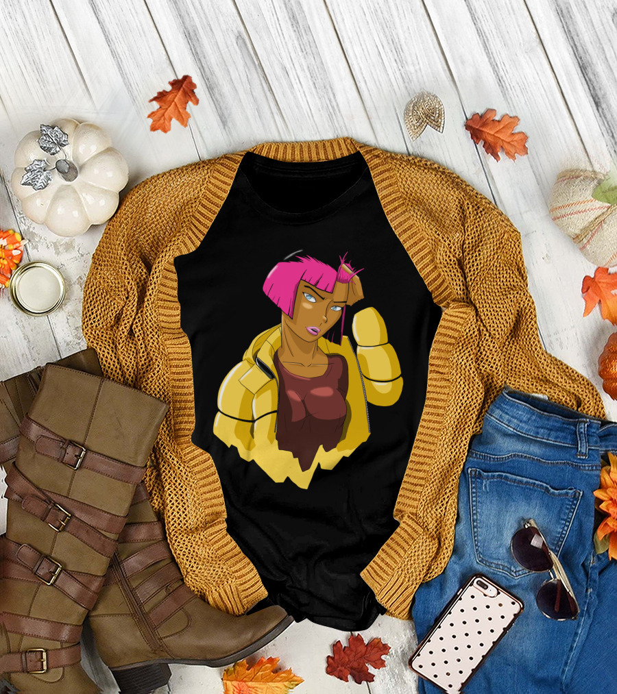 Dye The Fighter Pink Hair Yellow Jacket Anime T-Shirt