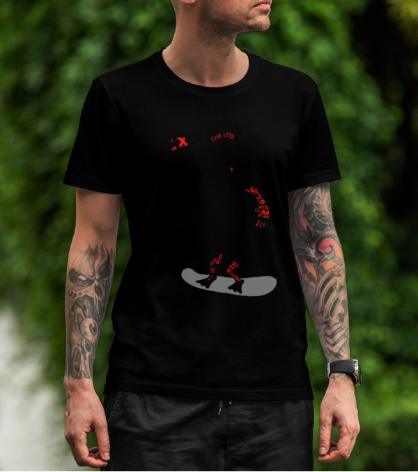 Fear Less Fish Bones Skateboarding Skeleton T-Shirt