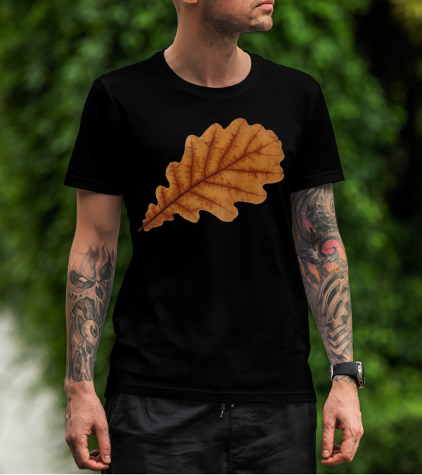 Autumn Oak Brown Leaf Organic Sti T-Shirt