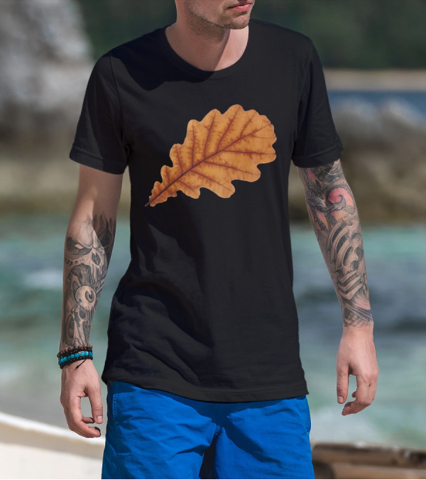 Autumn Oak Brown Leaf Organic Sti T-Shirt