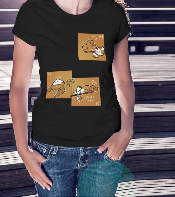 Weird Egg Post It Notes Dinosaur Turtle Chicken Evolution T-Shirt